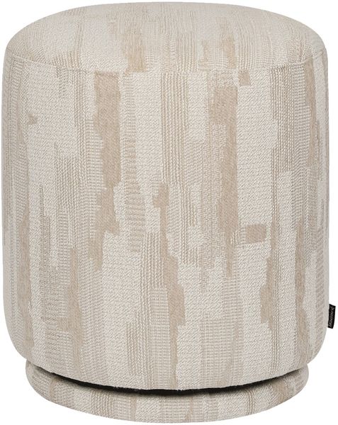 Designer Polsterhocker MADI Stoff beige-weiß, Drehhocker
