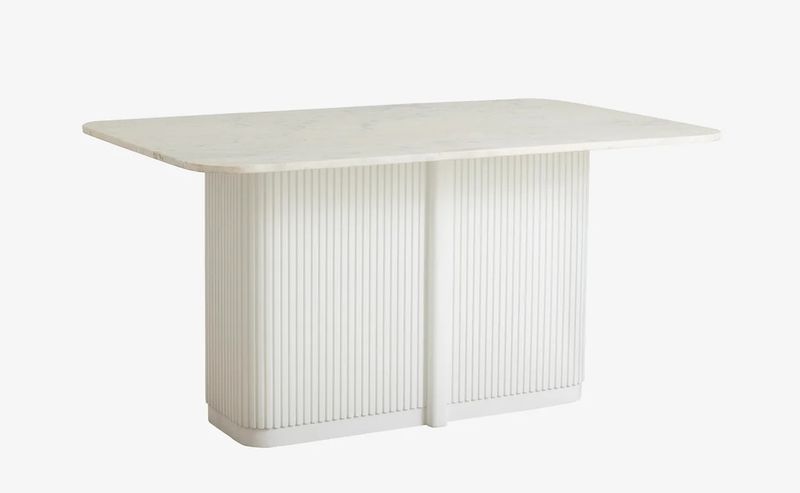 Esstisch ERIK, Marmortisch weiß rechteckig 150 cm