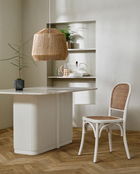 Esstisch ERIK, Marmortisch weiß rechteckig 150 cm