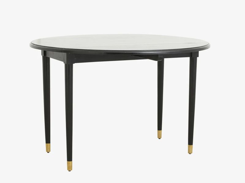Esstisch ELLA rund D119 cm schwarz gold klappbar