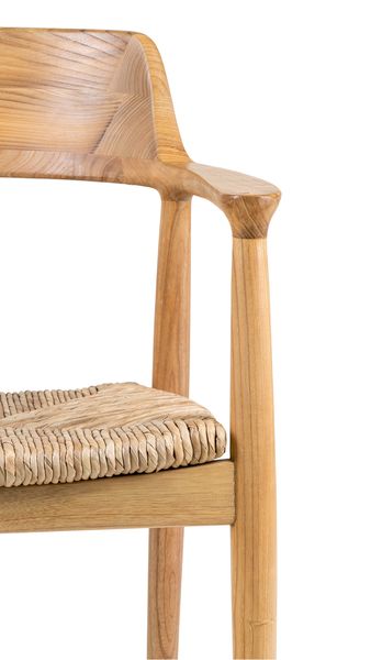 RIO, Esszimmerstuhl 2 Stück Holz & Geflecht