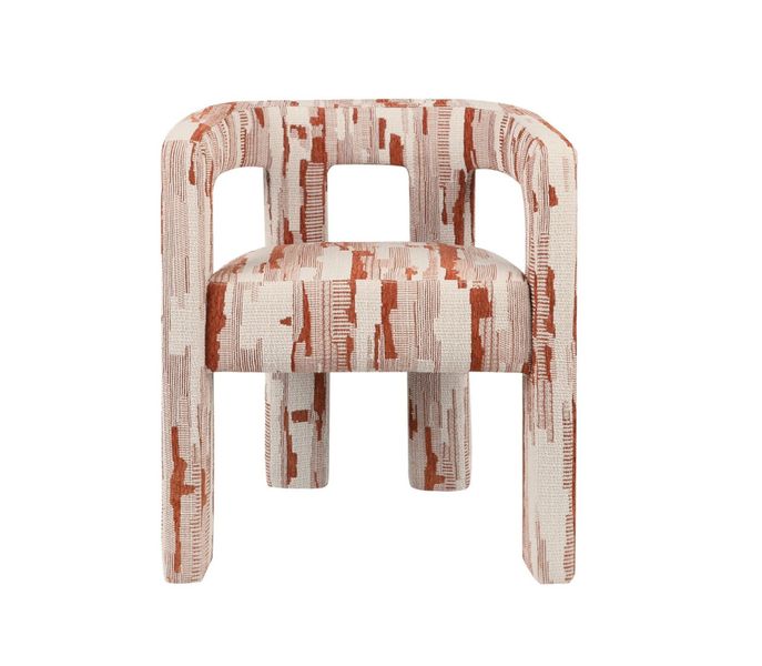 Designer Stuhl gepolstert MADI Stoff beige-terra, Armlehnstuhl