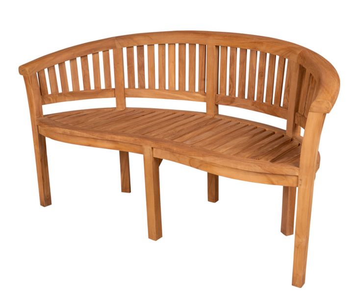 Gartenbank Holz 162 cm halbrund, halbrunde Holzbank SURE
