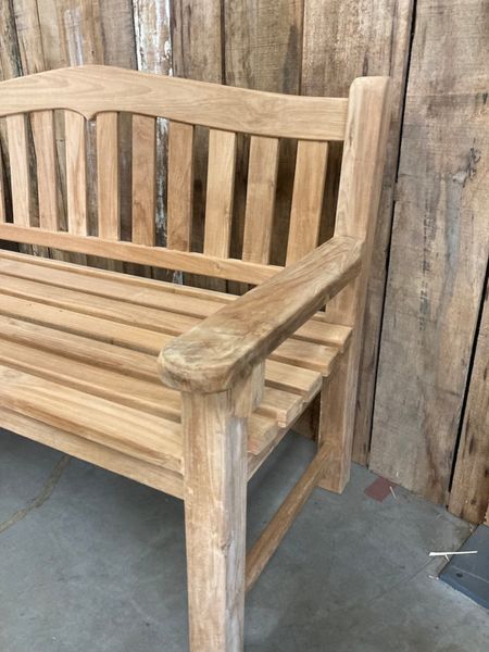 EMI, Gartenbank Holz natur im Landhausstil, Balkonbank