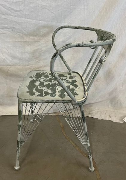 Gartenstuhl LISSI, Armlehnstuhl Eisen weiß vintage - Matz Möbel