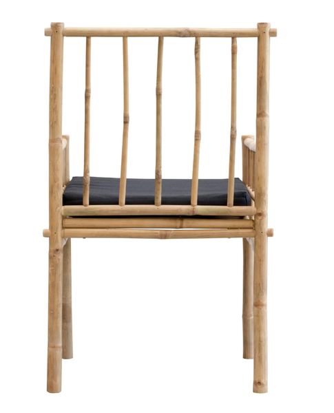 MAO, Bambus-Stuhl schwarzes Kissen mit Armlehne, Gartenstuhl