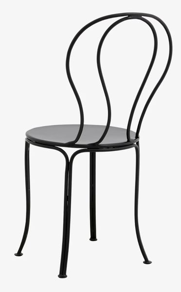 VIO, Romantischer Gartenstuhl Metall schwarz Landhausstil