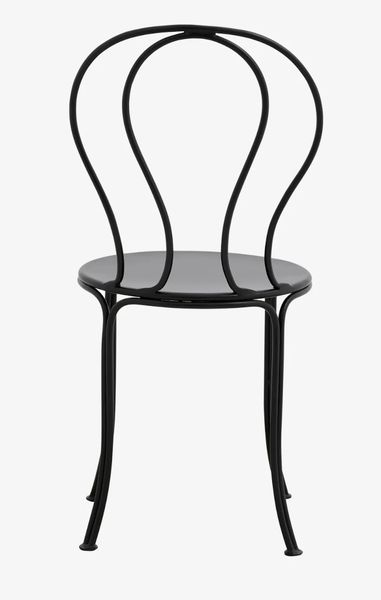 VIO, Romantischer Gartenstuhl Metall schwarz Landhausstil