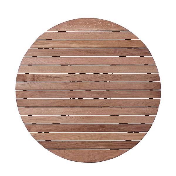 MONTI, Gartentisch rund 100 cm Holz & Stahl im Landhausstil