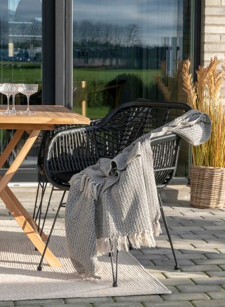 GABI, Gartenstuhl 2 Stück schwarz Polyrattan