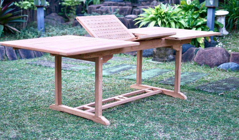 Gartentisch TEX Ausziehtisch 180 bis 240 cm rechteckig Teakholz
