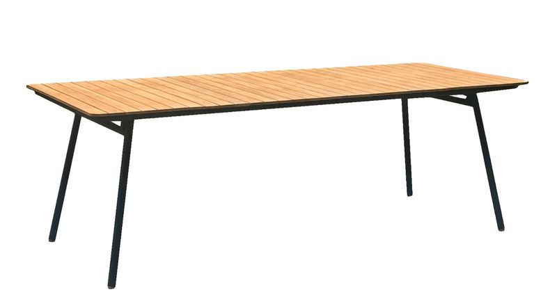 Matz Möbel LEVE, Gartentisch Holz-Metall 220 cm lang