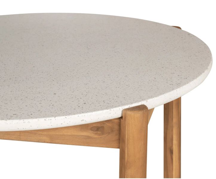 Matz Möbel Gartentisch CINA rund D 120 cm Holz-Terrazzo Landhausstil