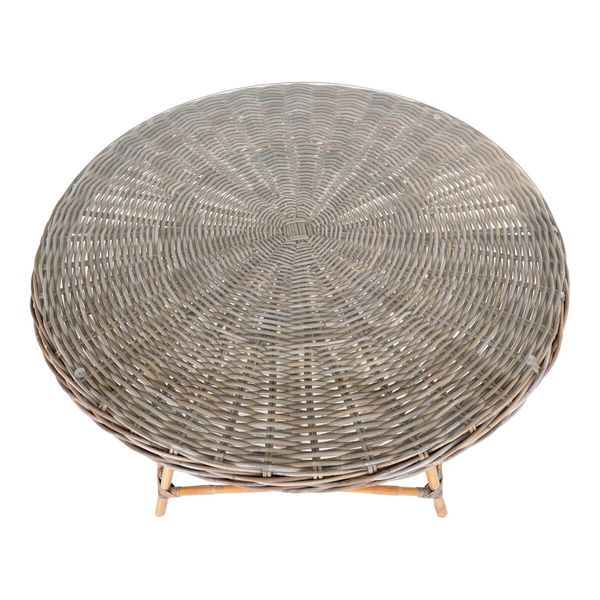 Matz Möbel Gartentisch CLAIRE rund 120 cm Rattan im Landhausstil