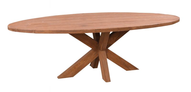 LIV, Gartentisch oval Massivholz Teak