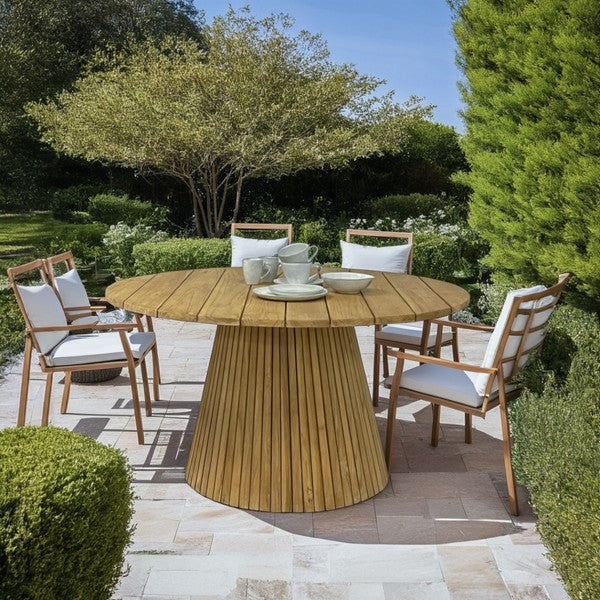 CINDY, Gartentisch rund D 120 cm Teak