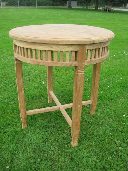 GINA, Gartentisch rund Holz 70 cm Landhausstil