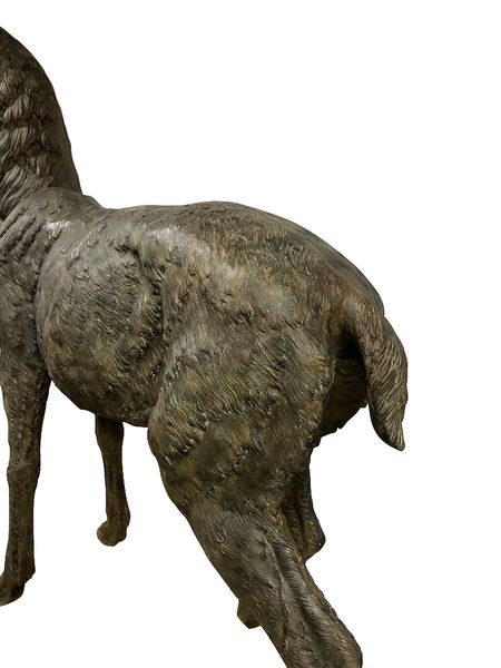 Große Bronze Skulptur "stehender Hirsch" H 292 cm