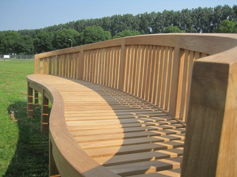 SURE, Gartenbank 300 cm Holz, Parkbank im Landhausstil