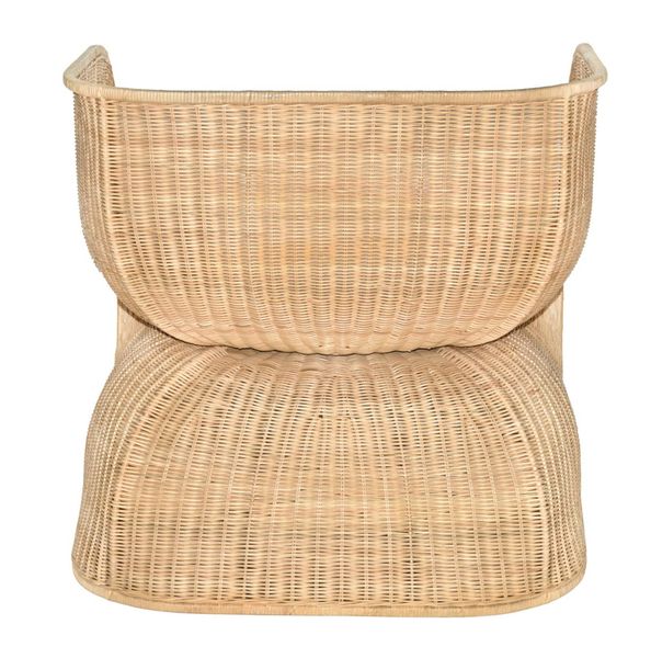 ISO, Designer Rattan Lounge-Sessel mit weißen Kissen