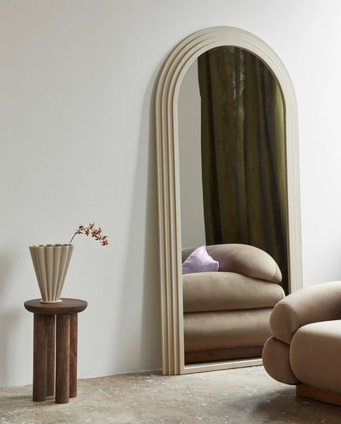 ARNO, Spiegel beige Metall 203 cm, großer Spiegel