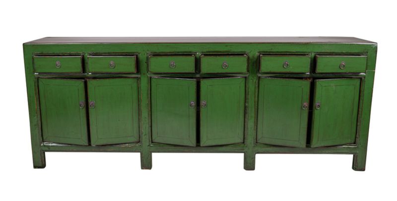 Grünes Sideboard STELLA, vintage Landhaus Anrichte Unikat