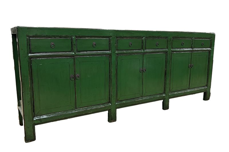 Grünes Sideboard STELLA, vintage Landhaus Anrichte Unikat