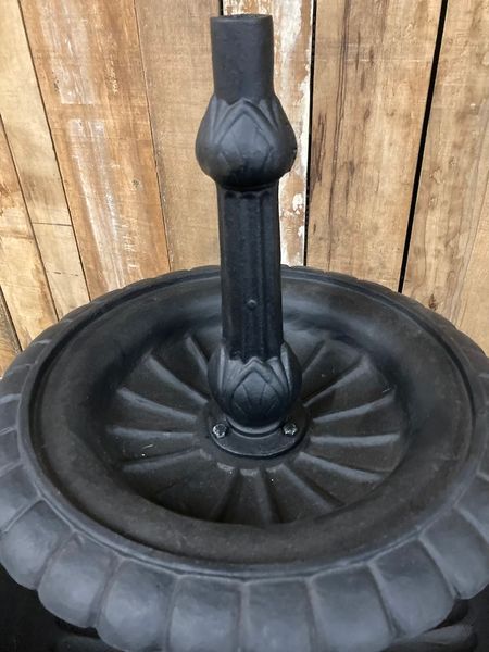 Brunnen Gusseisen 2 Stufen H 140 cm antik dunkelgrau