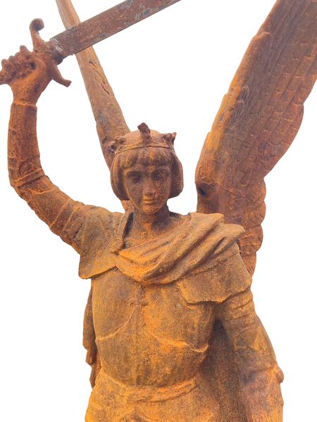 Gusseisen Statue "Engel Michael" H 152 cm antik rostig