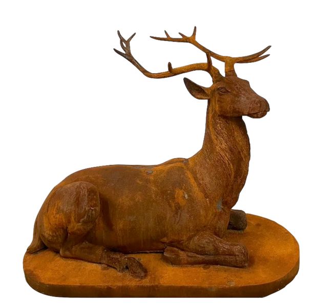 Gusseisen Skulptur "liegender Hirsch"