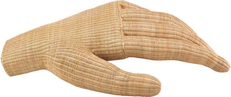 Große Art Wandkunst "Hände" aus Rattan