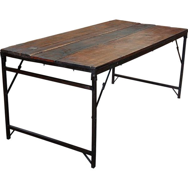 Esstisch ELZA Industriedesign B 182 cm Altholz und Metall