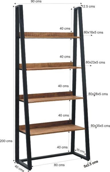 LISSI, Industrielles Regal oben schmal-unten breit