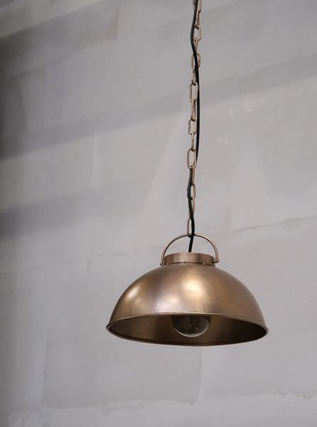 ORA, kleine Deckenlampe matt Kupfer rund D 30 cm Industriedesign