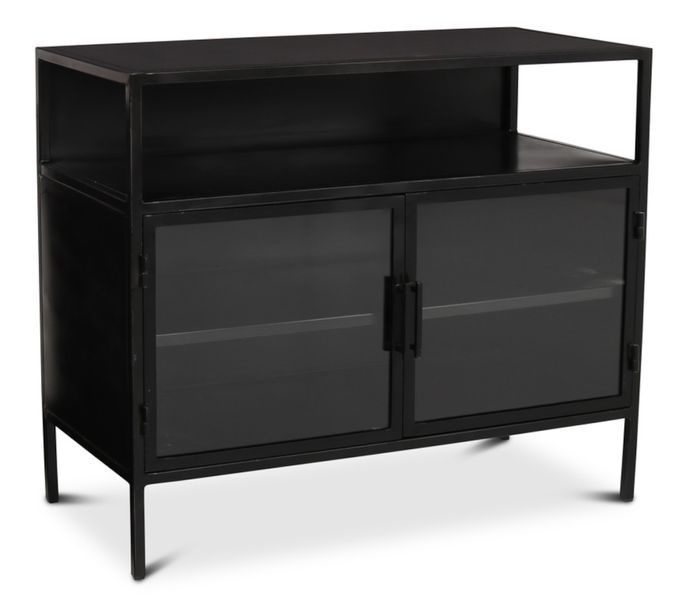 Kleines Sideboard-Vitrine WINS Metall B 97cm