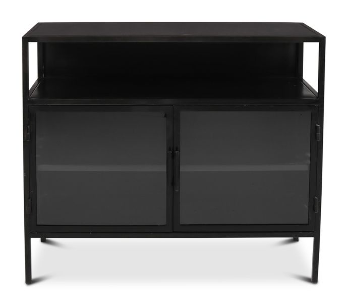 Kleines Sideboard-Vitrine WINS Metall B 97cm