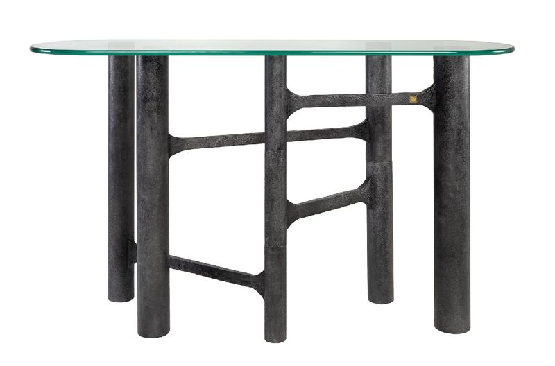 SADA, Konsolentisch oval B 140 cm Alu & Glas, Designermöbel