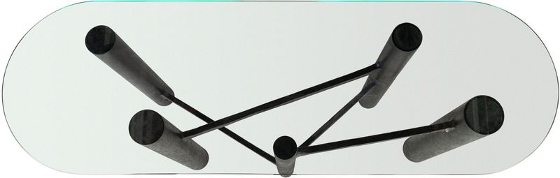 SADA, Konsolentisch oval B 140 cm Alu & Glas, Designermöbel