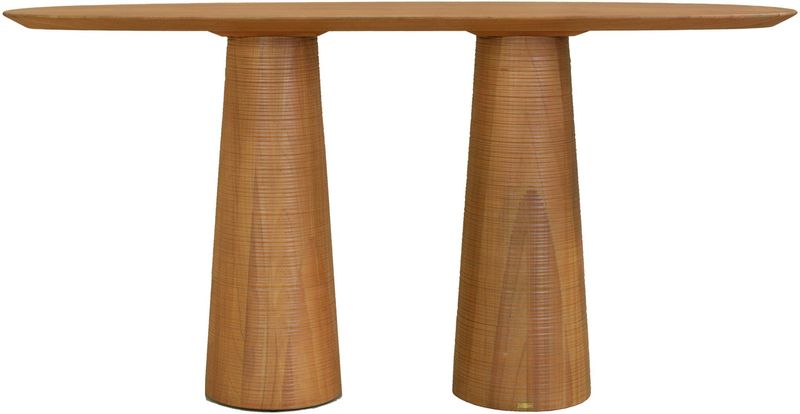 Moderner Konsolentisch oval JAMA Holz B 160 cm auf Säulen