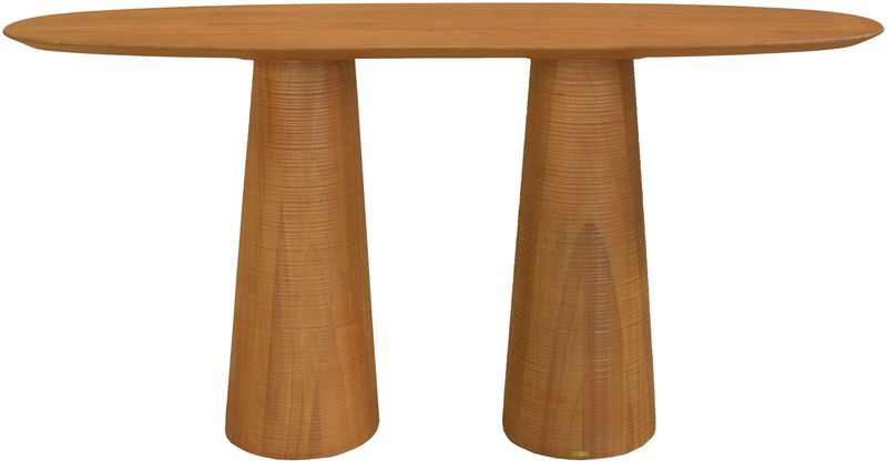 Moderner Konsolentisch oval JAMA Holz B 160 cm auf Säulen