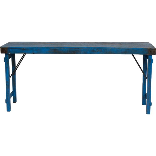 RON, alter Konsolentisch 170 cm Altholz shabby blau, Altholzmöbel