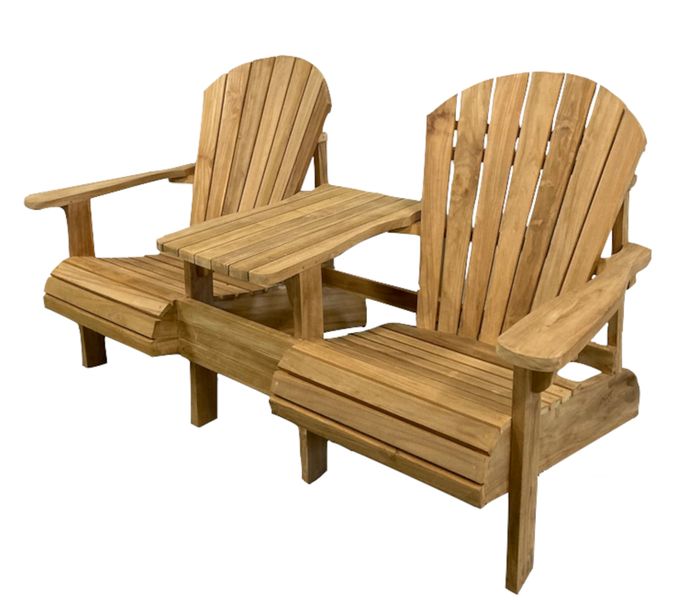 DINA, Adirondack-Loveseat mit Tisch, Gartenbank