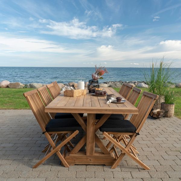 Massivholz Gartentisch KASA im Landhausstil 240*100 cm, großer Esstisch Holztisch