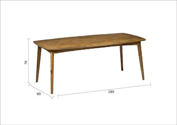 LEA, Esstisch 180*90 cm Holz, Retromöbel