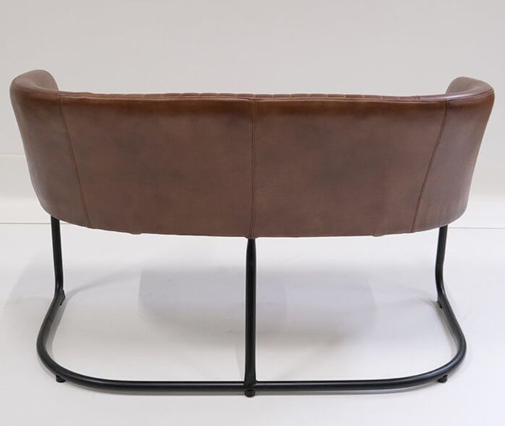 Matz Möbel Ledersofa POLLY braun 2 Sitzer, Industrial Lederbank