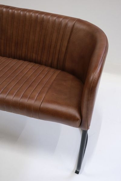 Matz Möbel Ledersofa POLLY braun 2 Sitzer, Industrial Lederbank
