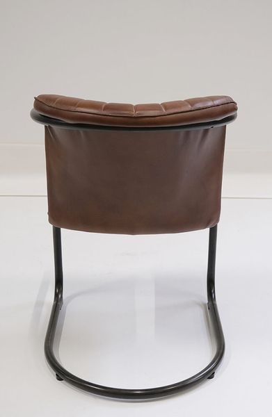 Matz Möbel Lederstuhl POLLY 2 Stück braun Industrial Leder-Metall