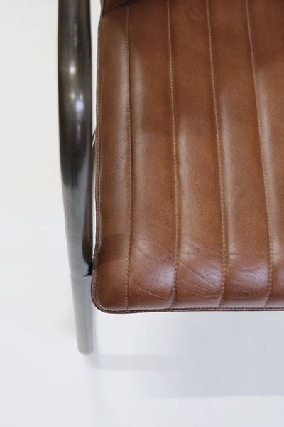Matz Möbel Lederstuhl POLLY 2 Stück braun Industrial Leder-Metall