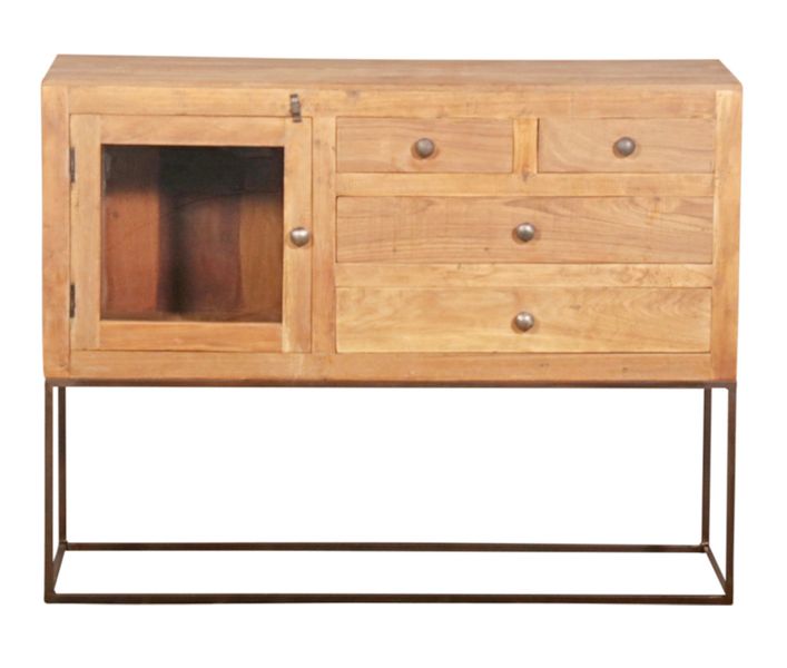 Hochbeinige Kommode KAI Holz-Metall Industriedesign