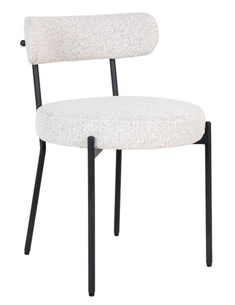 LONA, Esszimmerstuhl weiß Bouclé-Stoff